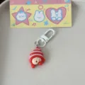 Cute marine life crab keychain variant, stylish resin pendant with secure white metal clasp hook. - Hermit Crab