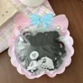 Simpatici elastici per capelli neri per bambini elastici morbidi in bella confezione rosa - 50 Pezzi/Confezione / nero puro