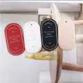 Oval leather bookmarks gold foil page markers cute stationery gift set in four colors - White