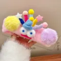 Cute plush funny big eye hairband for women, soft wide headband for daily wash face, 18.5cm. - D Pink
