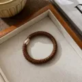 Elastico per capelli intrecciato spesso alta elasticità donna coda cavallo marrone accessorio - Marrone Lucido