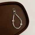 Stile coreano ins perla dolce cuore argento portachiavi cinturino ciondolo telefono 12cm - Catena Ciondolo Perla(11944A)