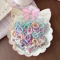 50 pz Elastici per Capelli Colorati per Bambini Carini Colore caramella Code di Cavallo - 50 Pezzi/Confezione / Colori Primaverili