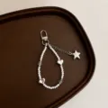 Stile coreano perla dolce cuore argento pendente portachiavi cinturino telefono ciondolo - Ciondolo Perla-Stella Sospesa(11944C)