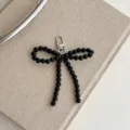 Ciondolo portachiavi con fiocco di perline nere per borsa custodia telefono circa 12cm - Fiocco Nero