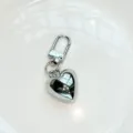 Silver metal heart keychain pendant bag charm accessory for keys and bags nice gift - Heart Clasp