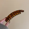 Molla per capelli banana tartarugata marrone 13cm elegante clip verticale per coda di cavallo - 13cm Grande / Ambra Scura