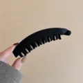 Molletta per capelli a banana nera opaca da donna, elegante accessorio per coda di cavallo. - 13cm Grande / Matte Black