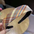 Serre-tête à motif écossais classique pour femmes, accessoire de cheveux rétro et chic. - Carreaux Orange-Café