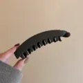 Matte black banana hair clip, elegant 13cm hair claw for women high ponytail styling. - 13cm Large / Matte Coffee