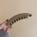 Matte Banana Hair Clip for Women Chic Curved Hair Claw Ponytail Holder Approx 13cm - 13cm Large / Matte Khaki