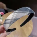 Serre-tête classique à carreaux noir et blanc pour femmes, accessoire de mode. - Carreaux Gris-Blanc-Noir