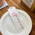 Graziosa molletta per capelli con stella e nappina dopamine brillante cinque punte donna - Rosa