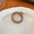 Elastico per capelli marrone con toppa in pelle orso carino, fascia elastica, 1 pz, 5cm. - Caffè e Latte