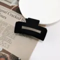Molletta per capelli in velluto nero, grande clip a squalo retro per acconciature. - Nero 8.5cm