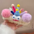 Cute plush big eye headband for women, soft wide hair hoop for face washing and daily wear. - A Off-white