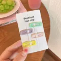 Bunte kinder haarspangen im set, pastellfarbene geometrische snap haarclips für mädchen. - 9481B Rechteckig Glänzend Hellgrün Lila Haarnadeln 4er Set