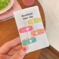 Bunte Haarklammern Set für Kinder, süße Bonbonfarben Haarnadel tägliches Haarzubehör für Mädchen. - 9481C Rechteckig Glänzend Gelb Rosenrot Haarnadeln 4er Set