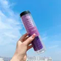 Purple hair ties in clear bottle, elastic rubber bands for cute ponytails and hairstyles. - Purple Series