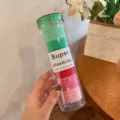 Colorful elastic hair ties in transparent tube for women everyday ponytails styling - Green Series