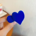 Blue velvet heart hair claw clip for women girls, cute mini hair catcher accessory. - Heart Claw Clip Style / Heart Style / Blue
