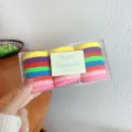Colorful hair ties set in clear storage box elastic hair bands for women styling - Rose Red