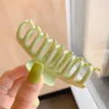 Light green plastic hair claw clip, large shark hair clip for women, stylish daily use. - Light Green