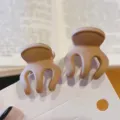 Piccole mollette per capelli opache marroni minimaliste, accessori graziosi per uso quotidiano. - Caffè Piccola 2CM Confezione da 2