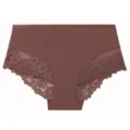 Femme culotte dentelle florale slip respirant confortable lingerie detail vue produit - Rouge Brique