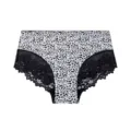 Culotte taille haute imprimé léopard pour femme avec côtés dentelle florale, chic slip français. - Panthers