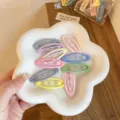 Set di fermagli per capelli BB macaron colorati per bambini, mollette metalliche carine per bambine. - 9565D Fermagli Ovali 10 Pezzi