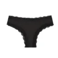 Slip da donna nero con bordo in pizzo e grazioso fiocco, comodo ed elegante. - Taglia S / Nero