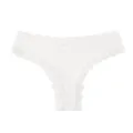 Perizoma bianco in pizzo da donna sexy a vita bassa mutandine fiocco intimo femminile - Taglia S / Bianco
