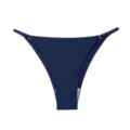 Tanga string taille basse anneau métal femme soie glacée sans coutures sexy bleu foncé. - Bleu Saphir