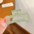 Morsetto per capelli verde chiaro opaco piccola clip squalo per donne coda cavallo accessorio - Piccola Molla per Capelli Quadrata Verde