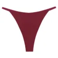Seamless ice silk women thong low rise solid color sexy underwear breathable T-back panty - M / Bottoms / Burgundy