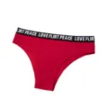Slip da donna rosso a vita bassa senza cuciture con cinturino elastico con lettere. - S/M / Pantaloni e gonne / Rosso