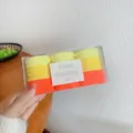 Gradient colored hair ties set in a clear box, high elasticity rubber bands for ponytails. - Yellow Mixed Series