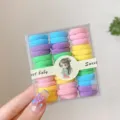 Colorful hair ties set in a clear box, cute elastic hair bands for women and girls styling. - Dark Green Yellow Series