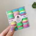 Colorful hair ties in a transparent box, cute elastic hair bands for daily styling and ponytails. - Spring Color Series