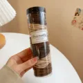 Elastic hair ties in a clear container, durable rubber bands for women's daily ponytails. - Black Light Coffee 3-Color 200 Pcs
