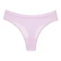 Tanga a costine comodo da donna, design a vita bassa morbido in colore rosa pastello. - Taglia M / Pantaloni e gonne / Viola chiaro