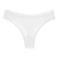 Donna vita bassa perizoma a coste monocolore traspirante comodo intimo da giorno nuovo - Taglia M / Pantaloni e gonne / Bianco