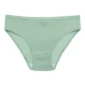 Women comfortable ribbed low-waist solid color underwear detail view, soft knit fabric. - M / Bottoms / Green