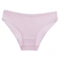 Comfortable solid color ribbed seamless women low waist underwear detailed view closeup - M / Bottoms / Light Purple