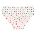 Detailed view of women's seamless ice silk panties with cute red cherry and polka dot print. - Cherry Red