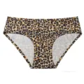 Women seamless leopard print panties ice silk brief underwear daily comfortable lightweight - Large Leopard