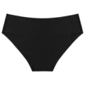 Detail view of women's black seamless ice silk briefs, soft and comfortable basic daily wear. - M / Black