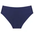 Women seamless ice silk solid color briefs breathable comfortable daily underwear dark blue - Navy Blue