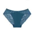 Women low waist lace panties sexy breathable semi transparent briefs dark blue underwear - S / Dark Blue
